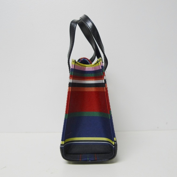 multi-color stripe double handle mini bag - Picture 3 of 7